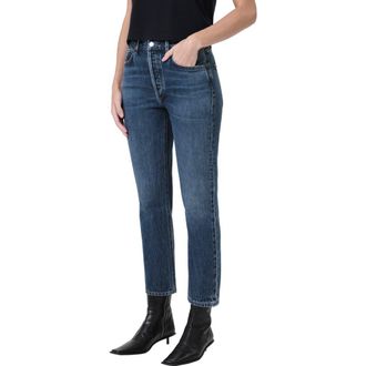A Gold E Riley High Waist Crop Straight Leg Jeans in Control at Nordstrom Rack, Size 28