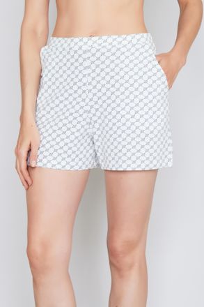 Joop Schlafshorts JOOP Cosy, Damen, Gr. 34, N-Gr, weiss (sanftes wei&szlig; aop), Jersey, Obermaterial: 95% Baumwolle, 5% Elasthan, gemustert, Basic kurz, Hosen 