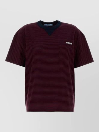 Prada cotton striped t shirt chest pocket