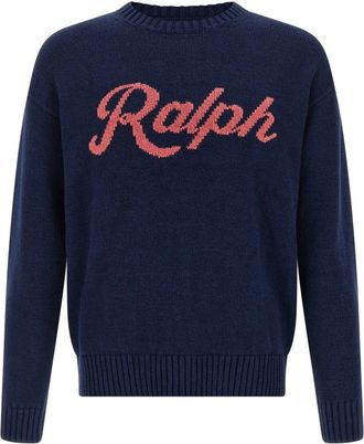 Ralph Lauren Blue Intarsia Logo Sweater