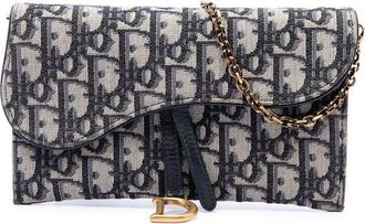 Dior Pre-owned Dior Oblique Canvas Saddle Wallet On Chain Ladies SBLT2NA8BMM4RS9V