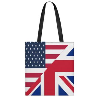 Generic U.S. And Birtish Flag Womens Tote Casual Shopping Bag Lightweight Shoulder Bags Hobos Handbag for Work Travel Daily 35x40cm