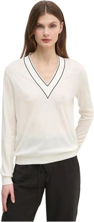 Mos Mosh MMRelena Prep V-neck Knit - Dames - V-hals truien - Beige - M - Wol - Truien & Vesten