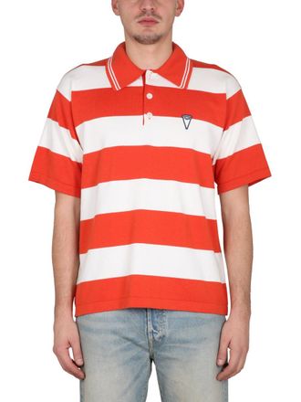Kenzo Nautical Striped Cotton Polo Shirt - Red