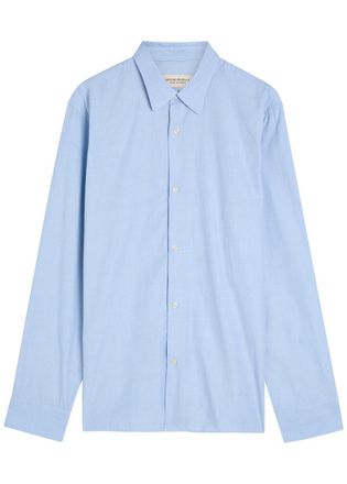 Officine Générale Cotton-poplin Shirt - Light Blue - S