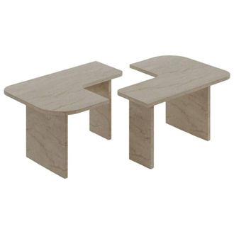 Calicosy Set Of 2 Coffee Tables, 90 Cm Wide - ADEL in Cream | Size: 2 Person