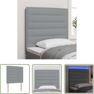 vidaXL Headboard regolabile - Testiera LED con strisce LED Grigio chiaro 80 cm Tessuto