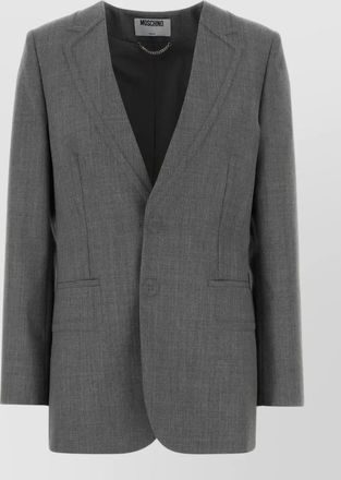 Moschino wool blazer tailored notched lapels front pockets