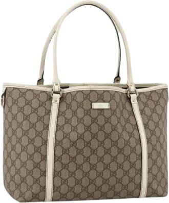 Gucci Pre-owned Tote Bags, female, Beige, Size: ONE SIZE Pre-owned Vintage GG Canvas Tote Bag