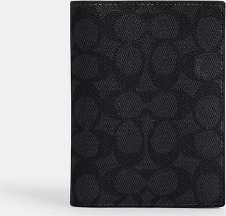Coach Passport Card Case In Signature Canvas