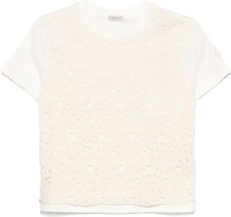 Moncler T-shirt in macramé - Bianco
