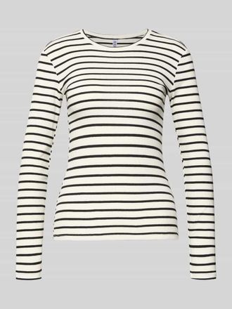 Pieces Slim Fit Langarmshirt aus Baumwoll-Mix in Black, Gr&ouml;&szlig;e XL