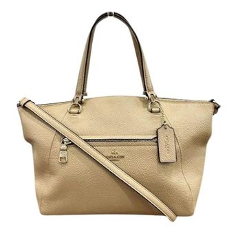 Coach Pre-owned Handbags, female, Beige, Size: ONE SIZE Pre-owned Prairie Satchel Leather 2way Bag