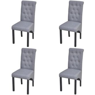 vidaXL Vidaxl - Sedie da Pranzo 4 pz Grigio Chiaro in Tessuto
