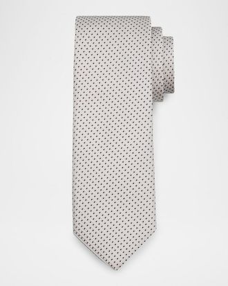 Canali Men & apos;s Micro-Polka Dot Jacquard Silk Tie