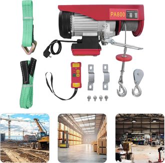 OEM Cabrestante El&eacute;ctrico, Capacidad De Elevaci&oacute;n De 800 Kg, Control Remoto Inal&aacute;mbrico, Color Rojo