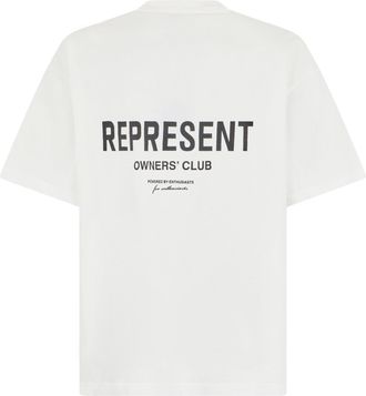 Represent Mens Short-Sleeve Shirt Flat White Cotton T-Shirts And Polos