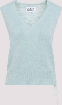 Maison Margiela Womens Gilet Vest In Light Blue