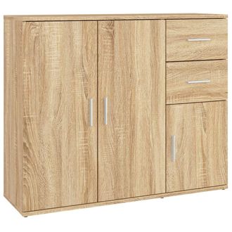 vidaXL Vidaxl - Aparador De Madera Contrachapada Roble Sonoma 91x29,5x75 Cm