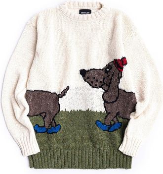 Howlin Bassotto Jacquard Mohair-Wool Crewneck Sweater