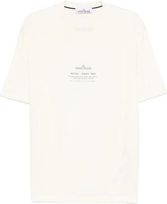 Stone Island T-shirt con scritta - Toni neutri