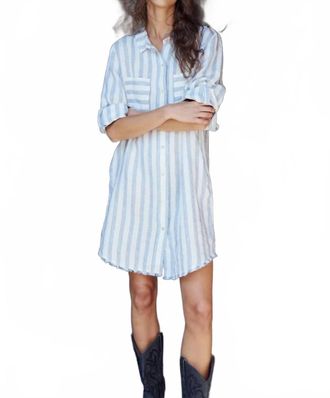 M&eacute;lissa Nepton Rina Button-Tab Dress In Striped Navy