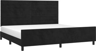 vidaXL Estructura Cama Sin Colch&oacute;n Terciopelo Negro 200x200 Cm Vidaxl