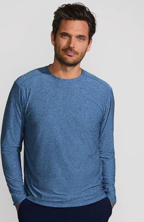 Lands End Long Sleeve Swim Tee Rash Guard in Evening Blue Heather at Nordstrom, Size Small