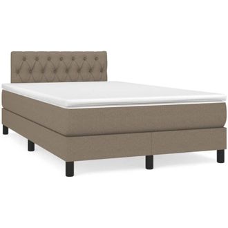 vidaXL Cama Box Spring Con Colch&oacute;n Tela Gris Taupe 120x190 Cm