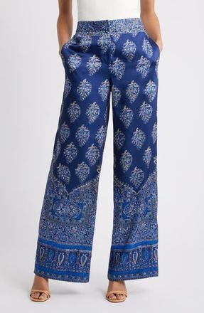 Kobi Halperin Josie Print Wide Leg Pants in Indigo Multi at Nordstrom, Size X-Small