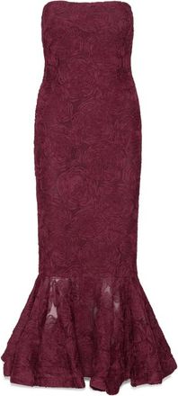 Rotate Flower Mesh Flounce Maxi Dress