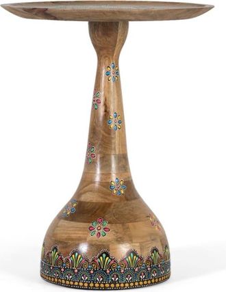 Giner&Colomer Mesa auxiliar de madera de mango con detalles pintados a mano