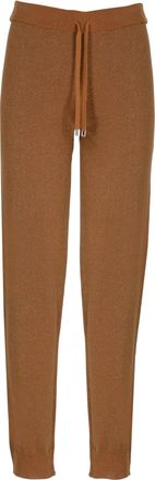 KANGRA Brown Cotton Lurex Straight-Leg Pants