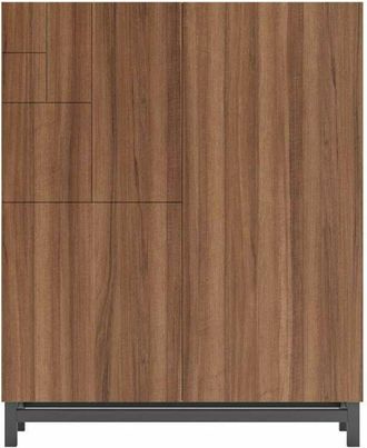 HERDASA Herdasa - Recibidor zapatero modelo 515 acabado nogal claro patas grafito, 90x112x27 (ancho x alto x fondo)