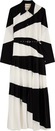 Love Birds Striped Pleated - Black And White - M (UK12)