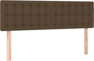 vidaXL Cabecero Con Led De Tela Marr&oacute;n Oscuro 144x5x78/88 Cm Vidaxl