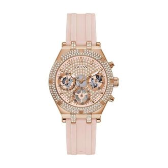 Guess Watches, female, Pink, ONE SIZE, Multicolor Silicone Analog Watch with Date