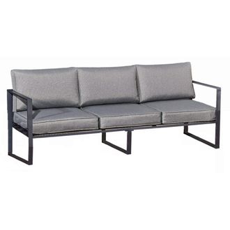 Petits Meubles Sof&aacute; de jard&iacute;n aluminio, polywood, poli&eacute;ster gris oscuro