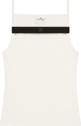 Courr&egrave;ges Tops, Dames, Wit, L, Sleeveless Tops