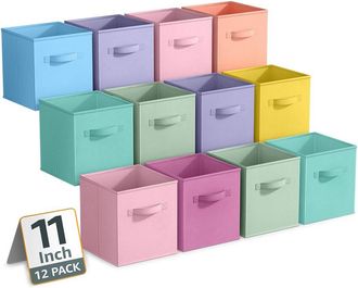 Sorbus 11In 12 Pack Fabric Storage Bins