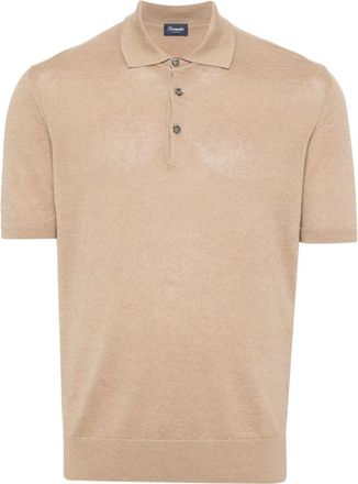 Drumohr fine-knit polo shirt - men - Linen/Flax/Cotton - 48 - Neutrals