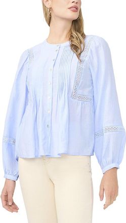 Vince Camuto Crewneck Pleated Front Top