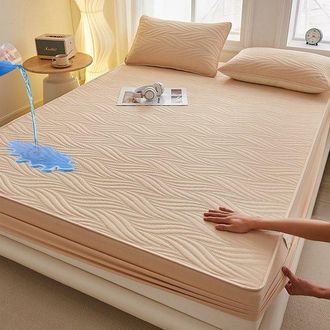 OEM Funda Colch&oacute;n + 2 Almohada, Tpu Impermeable Transpirable, Colchones 28 Cm Grosor, Pasta Jud&iacute;as Rojas Diamante, 200200 Cm + Almohada 4874 Cm