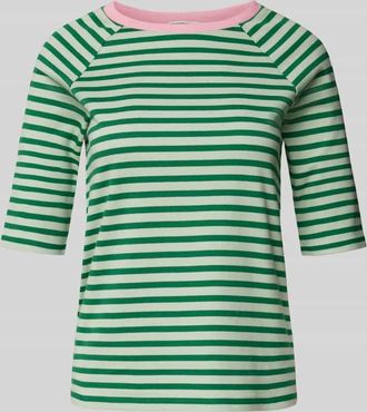 Tom Tailor Denim Regular Fit T-Shirt aus reiner Baumwolle mit Streifenmuster in Gruen, Größe XS