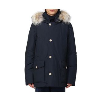 Woolrich Jassen, Heren, Blauw, M, Katoen, Arctic Anorak 484 Winterjas voor Heren
