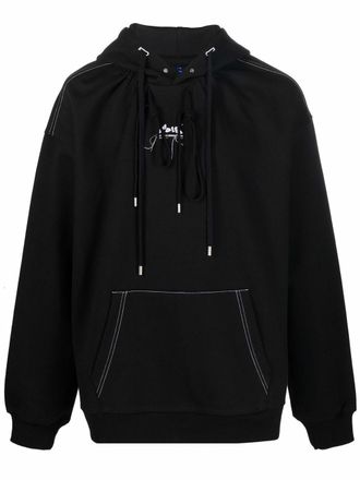 Ader Error logo-print long-sleeve hoodie - unisex - Polyester/Cotton - 1 - Black
