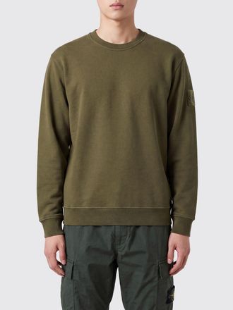 Stone Island Felpa girocollo in jersey di cotone con patch logo Compass