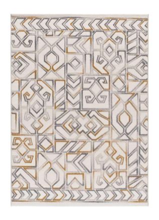 Atticgo Alfombra con relieve &eacute;tnica beige/multicolor 200x290 cm