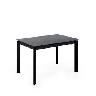 Koketto Home Mesa extensible 120 tapa marmol gris patas negro
