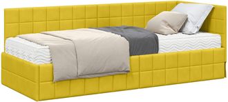 vidaXL Estructura De Cama Esquina Con Colch&oacute;n 2 Uds. Amarillo Vidaxl